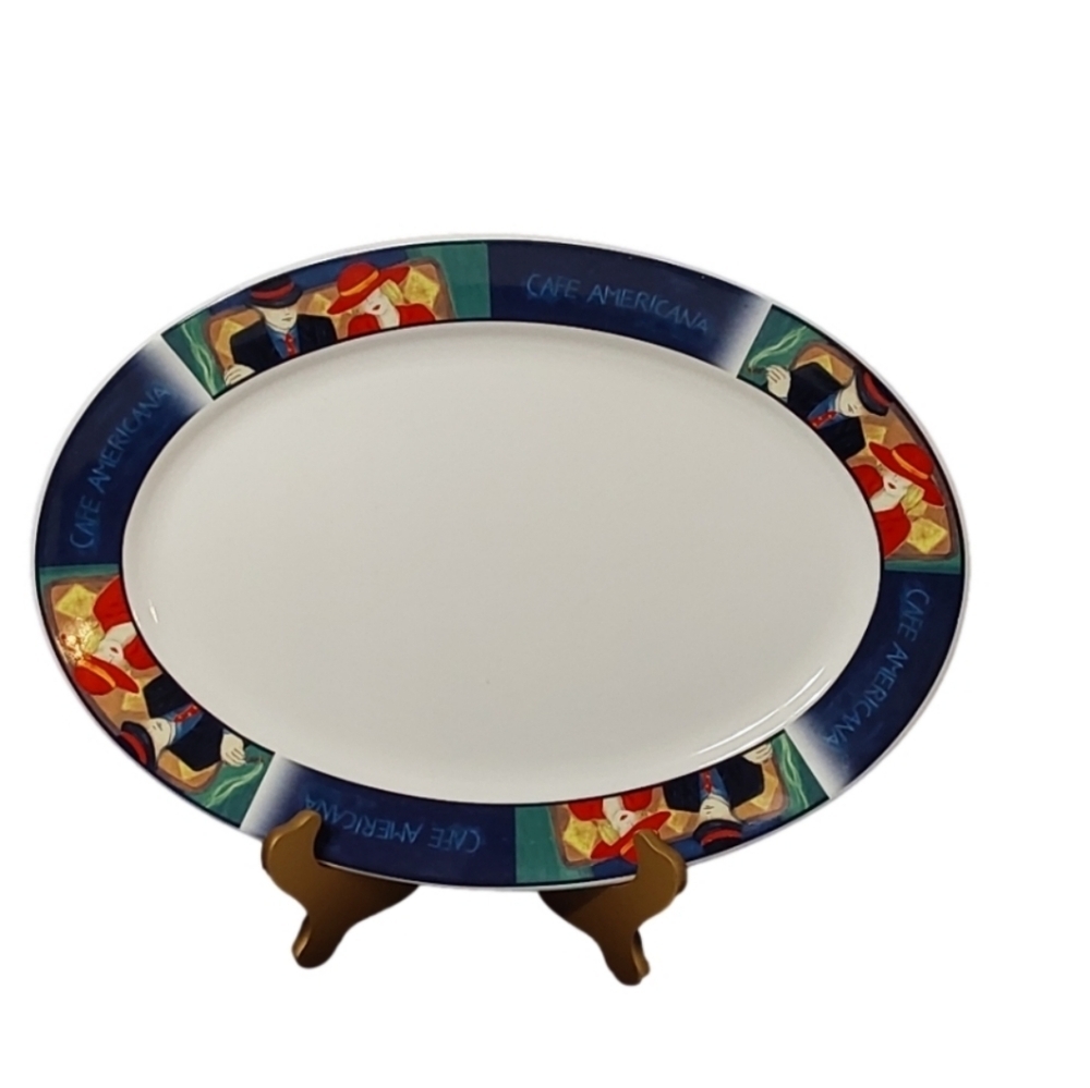 CAFE AMERICANA ‎ BY SANGO VINTAGE 1998 RETIRED OVAL PLATTER